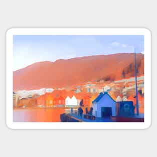 Painting of Bergen Sticker